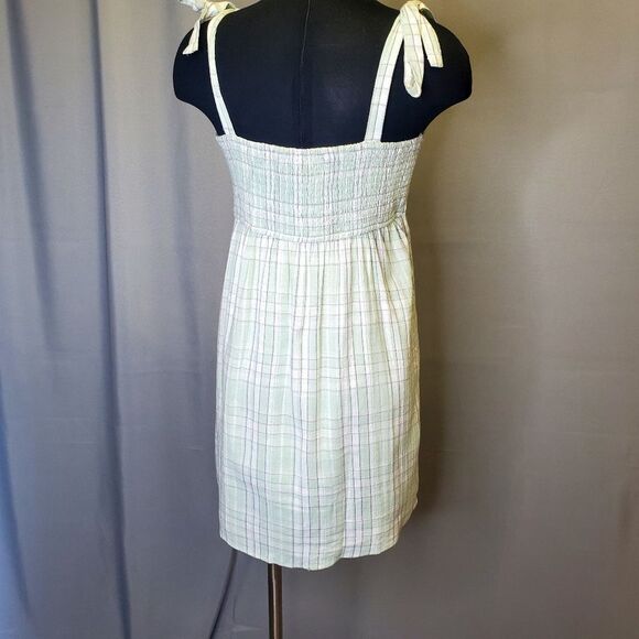 HOLLISTER Green Mint Plaid Mini Dress Sleveless Medium - Picture 4 of 6